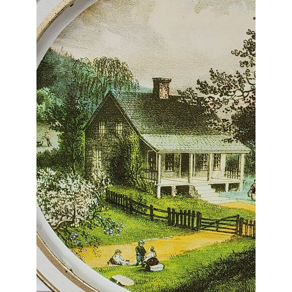 Currier&Ives The‎ American Homestead Spring Art Print Tray Sunshine Biscuits - Picture 5 of 8